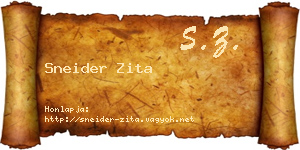 Sneider Zita névjegykártya