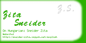zita sneider business card
